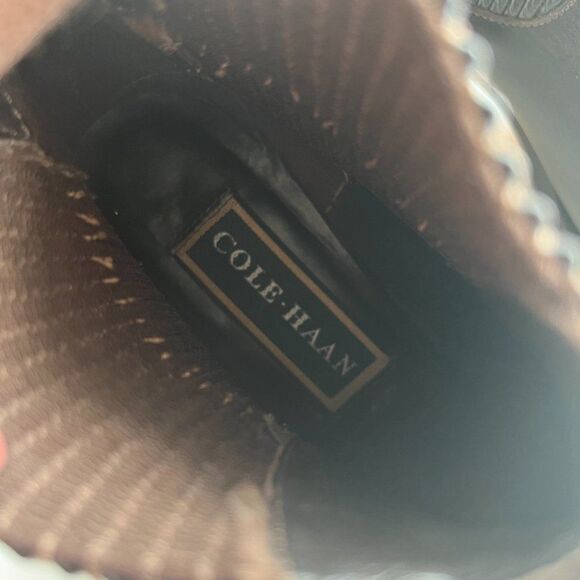 Cole Haan Dark Brown Leather Chunky Heeled Ankle‎ Riding Boots Womens Siz… - Picture 4 of 7